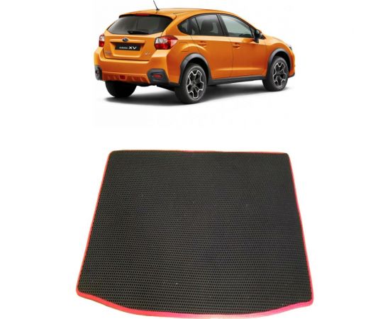 Ковры в салон автомобиля Eva Smart subaru xv 2011 - 2017 эва сота чёрные c серой окантовкой 1768-B5B1-S – изображение 3