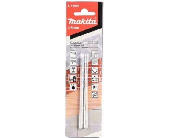 Сверло универсальное 5x50x100 мм, 1/4"" Makita E-14956 – изображение 2