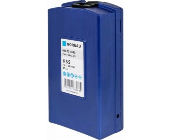 Набор сверл HSS Typ N DIN338 (25 шт; 1-13x0.5 мм) NORGAU 010031050 – изображение 3