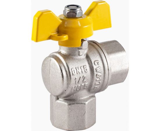 Шаровой угловой кран для газа PROFACTOR PF GAS ручка бабочка, в/в 1/2 дюйма PF GBV 333A – изображение 4