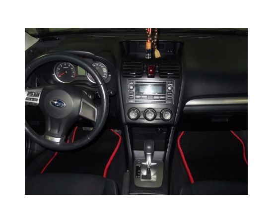 Ковры в салон автомобиля Eva Smart subaru xv 2011 - 2017 эва сота чёрные c серой окантовкой 1768-B5B1-S – изображение 2