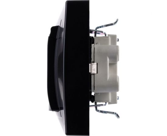 Двойная розетка TDM 2П+З с защитными шторками и крышкой 16А 250В IP44 антрацит Таймыр SQ1814-0876 – изображение 6