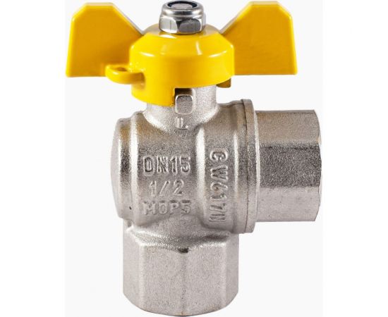 Шаровой угловой кран для газа PROFACTOR PF GAS ручка бабочка, в/в 1/2 дюйма PF GBV 333A – изображение 5