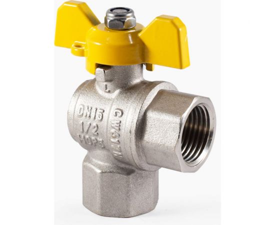 Шаровой угловой кран для газа PROFACTOR PF GAS ручка бабочка, в/в 1/2 дюйма PF GBV 333A – изображение 6