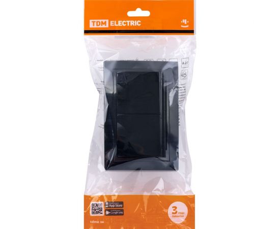 Двойная розетка TDM 2П+З с защитными шторками и крышкой 16А 250В IP44 антрацит Таймыр SQ1814-0876 – изображение 3