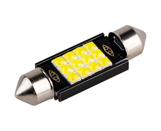 Автолампа SKYWAY диод T11(C5W) 12V 12SMD диодов 1-конт. 39мм, белая салон S08201491 