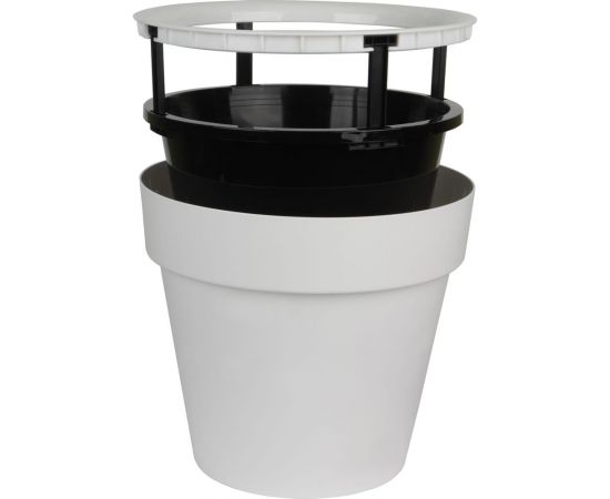 Пластиковый горшок liveingreen Протея 9 л, белый, с вкладкой, диам. 27 см, высота 24 см ПР27-10 