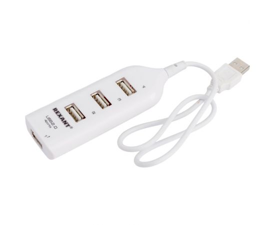 Разветвитель USB 2.0 на 4 порта белый REXANT 18-4105-1 