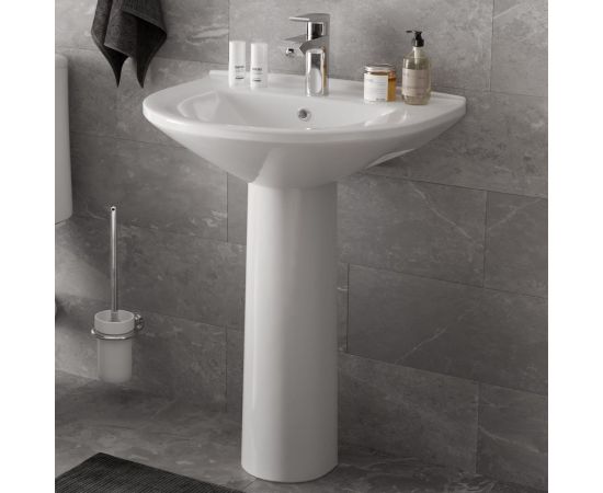 Умывальник Gesso W 101 HOME De Luxe c болтами крепления, сливным хромированным кольцом 9 010 256 