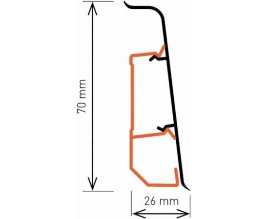 Плинтус Arbiton Indo 25 Каштан Жирона, 2500x70x26 мм 142721 – изображение 2