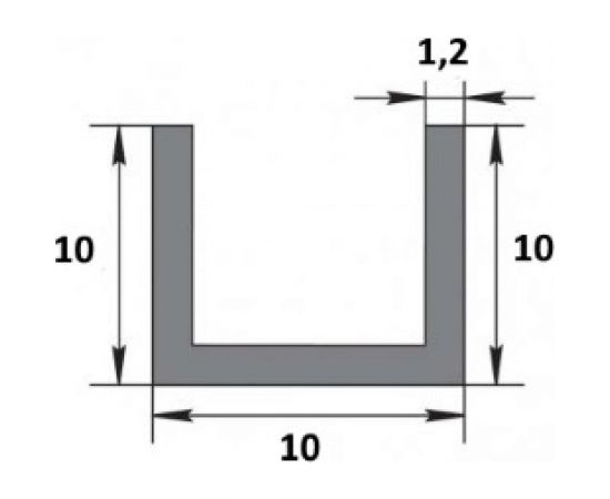 Алюминиевый профиль ЛУКА Сделай сам, швеллер 10х10х10, 2000 мм, 5 шт. УТ000027198 – изображение 2
