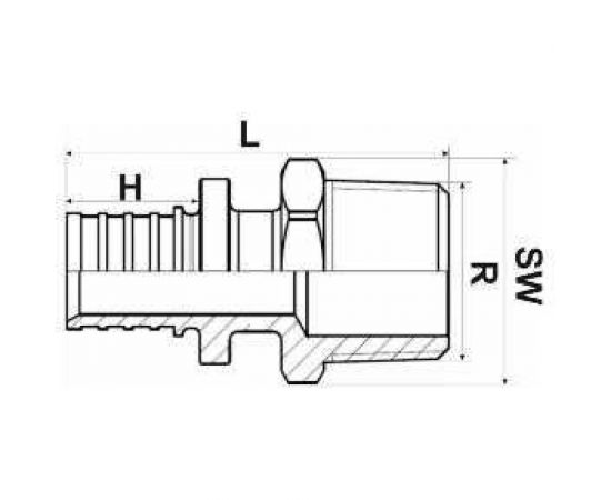 Муфта SINIKON латунь, 25(3.5)х1"" НР FA250107 – изображение 2