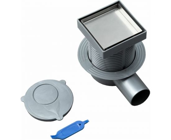 Точечный трап Logan L005-100 с двухсторонней решеткой из нержавеющей стали, под плитку, 10x10см 00306895 – изображение 4