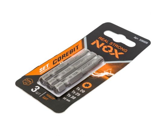 Набор бит (3 шт; Tx20, 25, 30; 50 мм; карта; E6.3) NOX 336009 – изображение 3