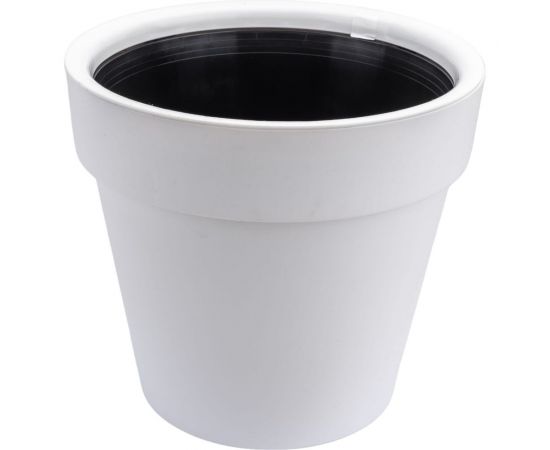 Пластиковый горшок liveingreen Протея 9 л, белый, с вкладкой, диам. 27 см, высота 24 см ПР27-10 – изображение 4