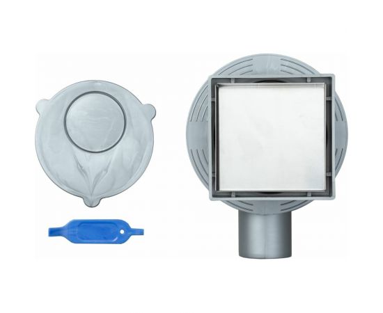 Точечный трап Logan L005-100 с двухсторонней решеткой из нержавеющей стали, под плитку, 10x10см 00306895 – изображение 3