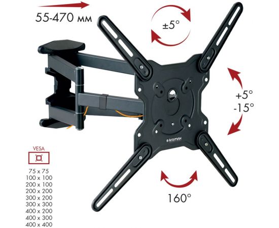TV кронштейн Kromax OPTIMA 407 grey titan 20242 – изображение 5