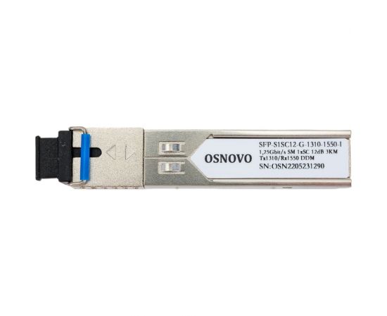 Оптический SFP модуль OSNOVO Ethernet, PoE SFP-S1SC12-G-1310-1550-I УТ-00015186 