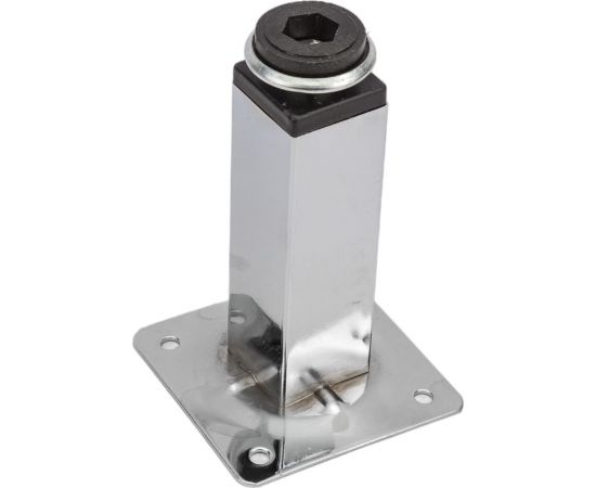 Ножка Tech-Krep 25х25х100 мм квадрат, метал, регулируемая, хром - накладка 127475 