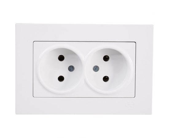 Розетка GUNSAN 2 поста Eqona без заземления белый 16401100-100149 