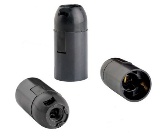 Патрон Пан Электрик E14 подвесной, гладкий, черный 24523 0 