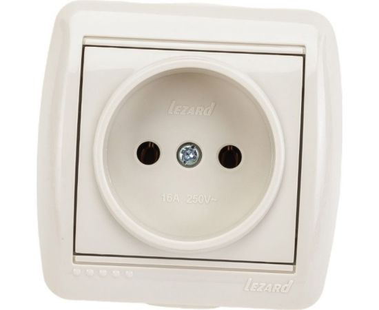 Розетка Lezard NATA без заземления, керамика, кремовый 710-0300-121 