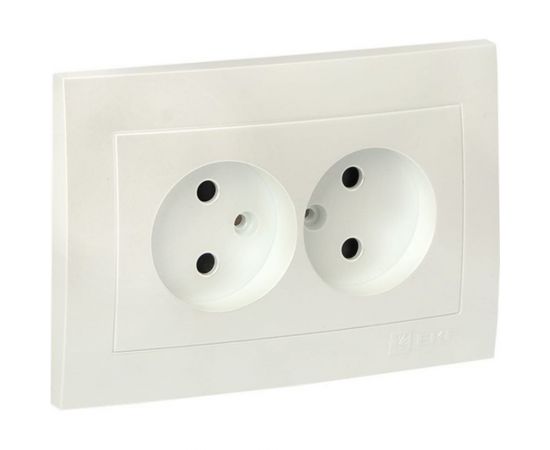Лицевая панель 2-местной розетки EKF Валенсия без заземления 10А жемчуг с защитными шторками PROxima ESR10-L-102-50 