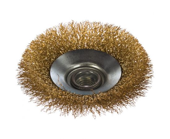 Щетка для УШМ, 100 мм, М14, тарелка, витая проволока MATRIX 74608 