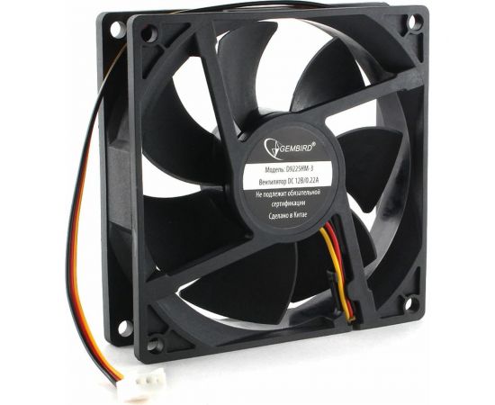 Гидродинамический вентилятор Gembird 92x92x25 3 pin провод 30 см D9225HM-3 