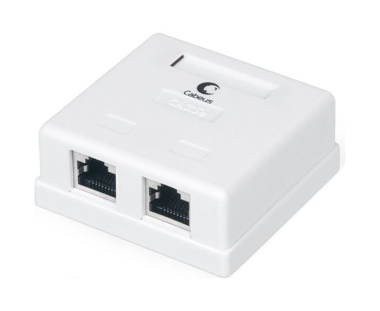 Компьютерная розетка Cabeus RJ-45(8P8C), категория 5e, экранированная, двойная, внешняя, Dual IDC WS-8P8C-Cat.5e-SH-2 
