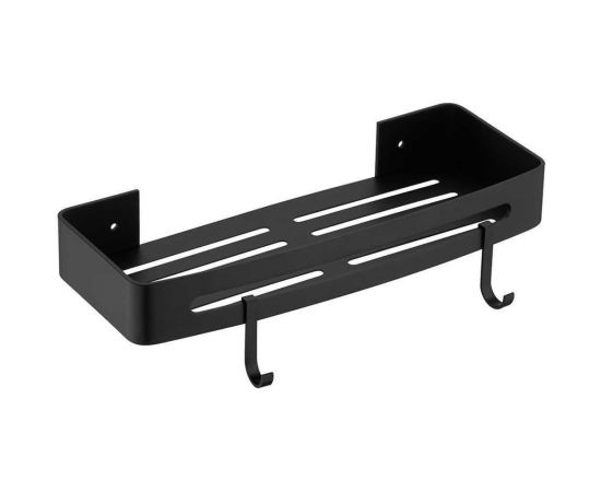 Полочка с крючками FASHUN алюминий, черный A7336-7 
