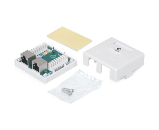 Компьютерная розетка Cabeus RJ-45(8P8C), категория 5e, экранированная, двойная, внешняя, Dual IDC WS-8P8C-Cat.5e-SH-2 – изображение 2