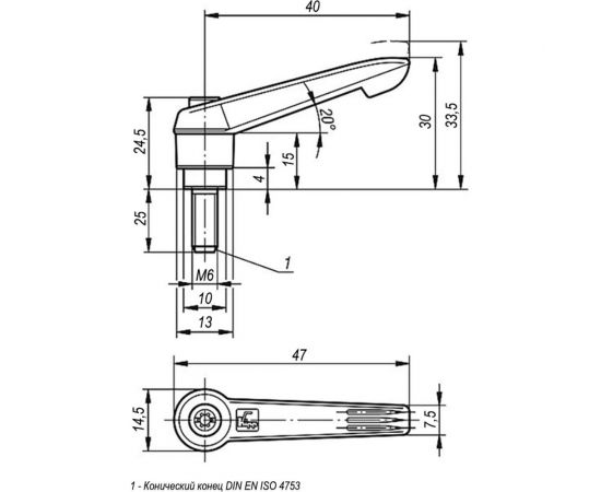 Зажимной рычаг KIPP K0269.1061X25 – изображение 2