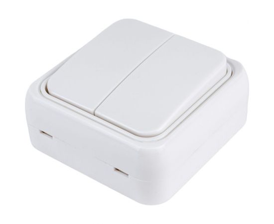 2-клавишный выключатель LK Studio схема 5, открытой установки, белый 811104 – изображение 2