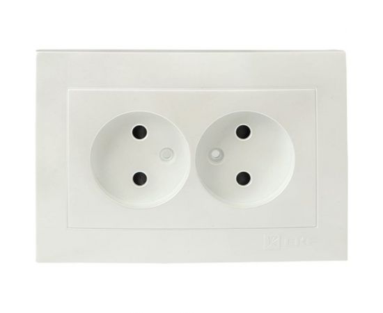 Лицевая панель 2-местной розетки EKF Валенсия без заземления 10А жемчуг с защитными шторками PROxima ESR10-L-102-50 – изображение 4