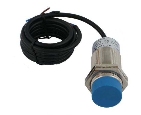 Индуктивный неэкранированный датчик INNOCONT, M30x1,5, L=78 мм, зона срабатывания 15 мм, -25 +60 С, 12…24 VDC, IP65, выход: PNP NO, макс. ток 200 мА, кабель 2 м SL-30P15C – изображение 2