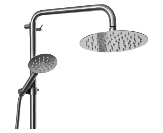 Душевая стойка WISENT со смесителем, круглым тропическим душем и лейкой из нержавеющей стали W3501 – изображение 6