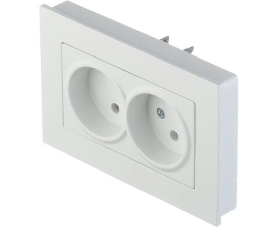 Розетка GUNSAN 2 поста Eqona без заземления белый 16401100-100149 – изображение 2