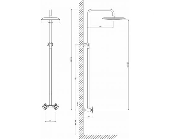 Душевая система MELODIA Galateo c двуруким душевым смесителем, хром MSC00104C 14520 – изображение 2
