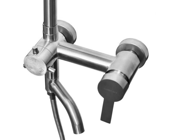 Душевая стойка WISENT со смесителем, круглым тропическим душем и лейкой из нержавеющей стали W3501 – изображение 5