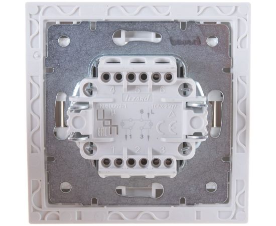Двойной выключатель с подсветкой LEZARD RAIN белый с бок. вст. Хром 703-0225-112 – изображение 2