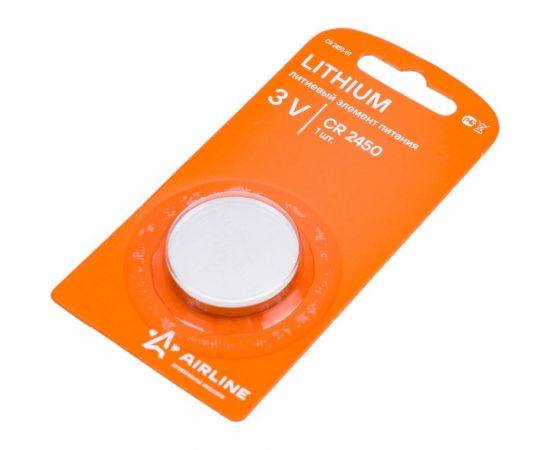 Батарейка Airline, CR2450 3V, для брелоков и сигнализаций, литиевая, 1 шт CR2450-01 – изображение 3