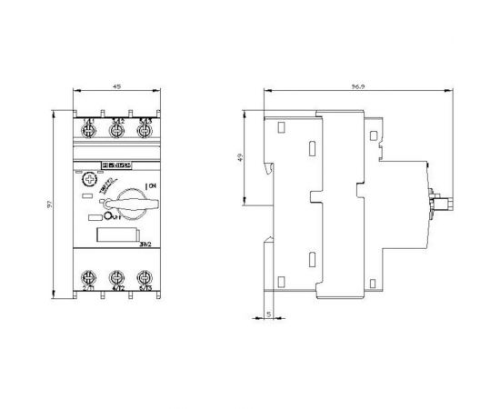 Автоматический выключатель для защиты электродвигателя Siemens 82A, 3RV20111GA10 – изображение 2