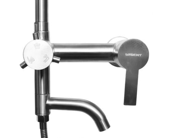 Душевая стойка WISENT со смесителем, круглым тропическим душем и лейкой из нержавеющей стали W3501 – изображение 3