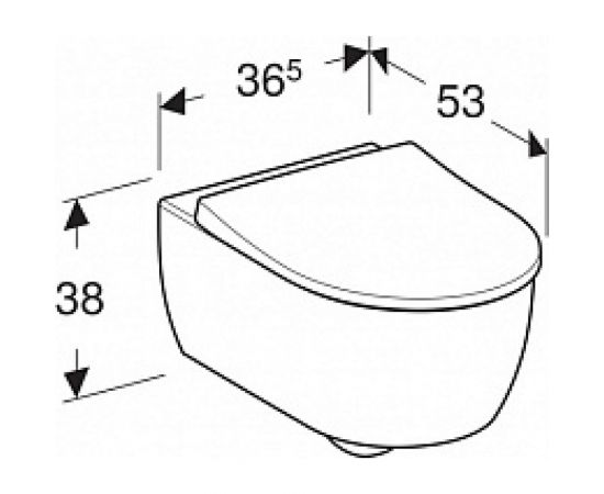 Подвесной унитаз Geberit 500.784.01.1 ICON T54 безободковый, с сиденьем тонкое 00065771 – изображение 3
