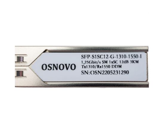 Оптический SFP модуль OSNOVO Ethernet, PoE SFP-S1SC12-G-1310-1550-I УТ-00015186 – изображение 2