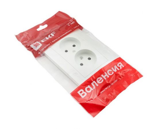 Лицевая панель 2-местной розетки EKF Валенсия без заземления 10А жемчуг с защитными шторками PROxima ESR10-L-102-50 – изображение 2