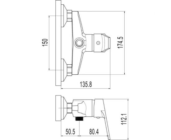 Смеситель для душа СоюзКран с душевым набором, керамический картридж 40 мм, хром, цинк SК04-N112 567-106 – изображение 2