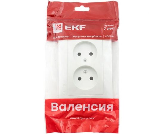 Лицевая панель 2-местной розетки EKF Валенсия без заземления 10А жемчуг с защитными шторками PROxima ESR10-L-102-50 – изображение 5