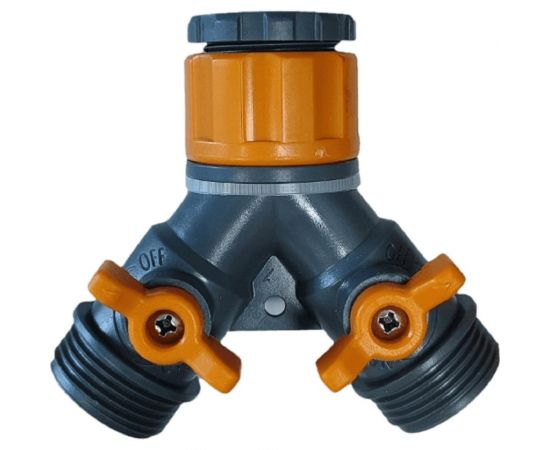 Кран-разветвитель на 2 линии с внутренней резьбой 1/2" и 3/4" GLQ GL 7040 